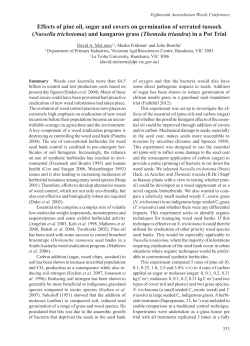Effects of pine oil, sugar and covers on germination of serrated