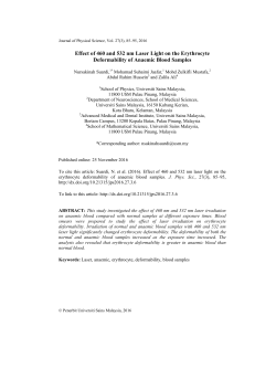Effect of 460 and 532 nm laser light on the erythrocyte deformability