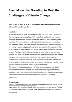 Plant Molecular Breeding to Meet the Challenges of Climate Change
