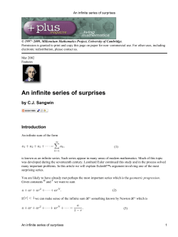 An infinite series of surprises - Plus Maths