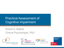 Practical Assessment of Cognitive Impairment