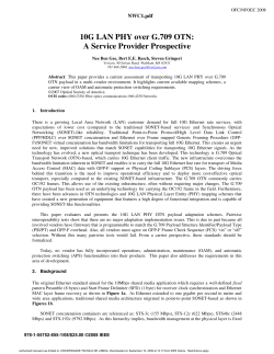 10G LAN PHY over G.709 OTN: A Service Provider Prospective