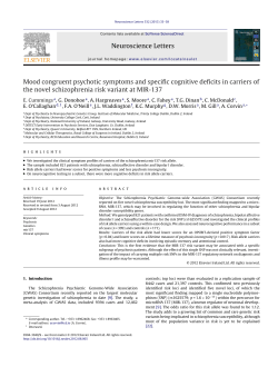 Mood congruent psychotic symptoms and specific cognitive deficits
