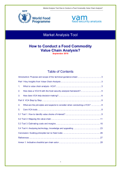 Market Analysis Tool: How to Conduct a Food Commodity Value