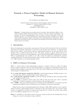 Towards a Neuro-Cognitive Model of Human Sentence Processing