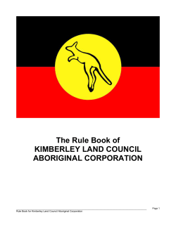 The rule book of KIMBERLEY LAND