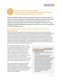 Phase 5: Update Assessment Strategy Make key decisions