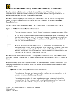 Protocol for students called to Active Duty
