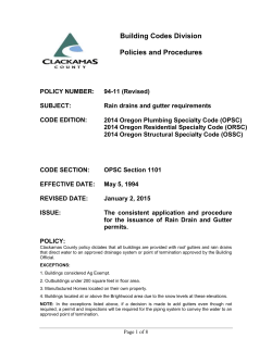 Rain Drain and Gutter Policy and Procedures