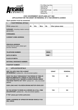 Taxi Driver - South Ayrshire Council