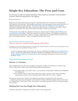 Single-Sex Education: The Pros and Cons