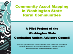 A Pilot Project of the Washington State Combating Autism Advisory