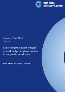 Controlling the health budget - Irish Fiscal Advisory Council