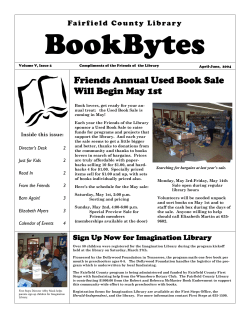 Friends Annual Used Book Sale Will Begin May 1st