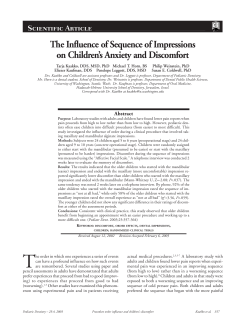 The Influence of Sequence of Impressions on Children`s Anxiety and
