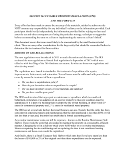 SECTION 263 TANGIBLE PROPERTY REGULATIONS