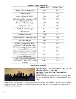 Director`s Report, January 2017 Open Mic Night &ndash; Featured