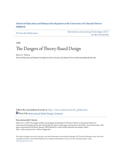 The Dangers of Theory-Based Design - SOURCE