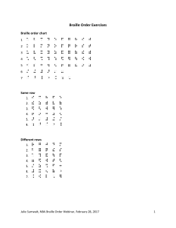 Braille Order Exercises - National Braille Association