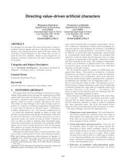 Directing value–driven artificial characters