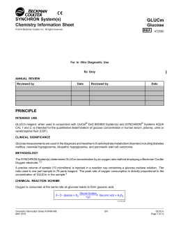 Chemistry Information Sheet Glucose