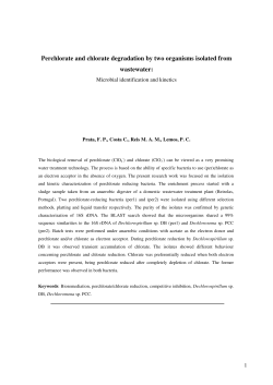 Perchlorate and chlorate degradation by two organisms isolated