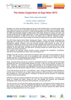 Agenda - Nexus: food, water, energy