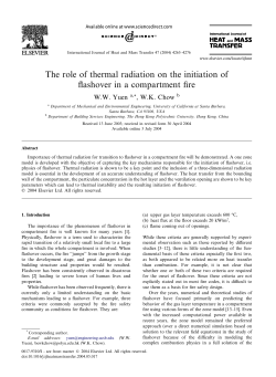 The role of thermal radiation on the initiation of flashover in a
