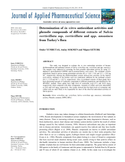 Determination of in vitro antioxidant activities and phenolic