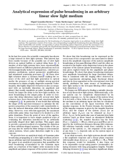 Analytical expression of pulse broadening in an arbitrary linear slow