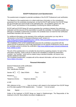 Questionario preliminare per Elective Levels