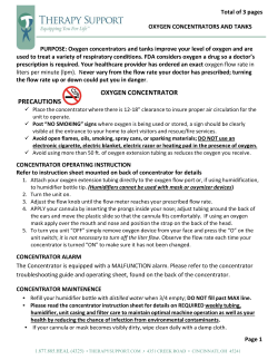 oxygen concentrator precautions