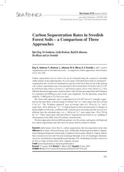 Carbon sequestration rates in Swedish forest soils &ndash; a comparison