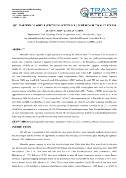 qtl mapping of wheat (triticum aestivum l.) in response to