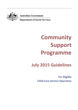 CSP Guidelines - Department of Social Services