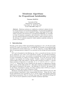 Membrane Algorithms for Propositional Satisfiability Vincenzo