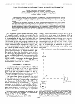 Light Distribution in the Image Formed by the