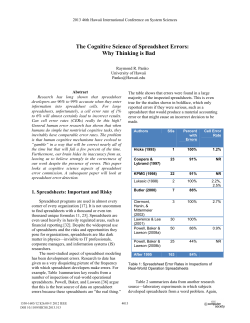 The Cognitive Science of Spreadsheet Errors