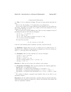 Math 215 - Introduction to Advanced Mathematics Spring 2017 1