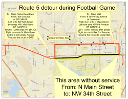 Route 5 detour during Football Game This area without - Go-RTS