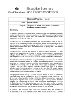 Cabinet Member Report Date: 17 October 2007 Subject: Response