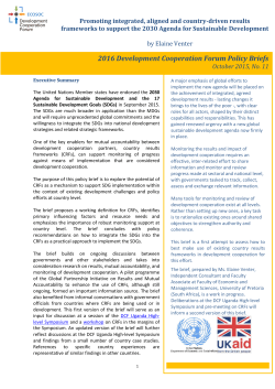 2016 Development Cooperation Forum Policy Briefs