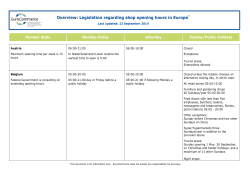 Legislation regarding shop opening hours in Europe