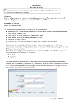 Interaction team Search and Confirm BP Aim: The aim of this