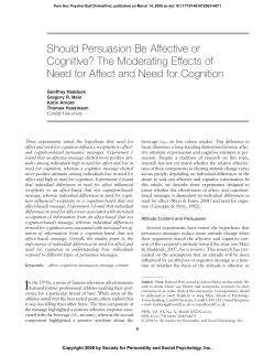 Should Persuasion Be Affective or Cognitive?
