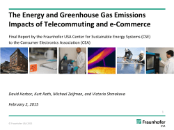 The Energy and Greenhouse Gas Emissions Impact of