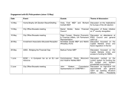 Engagement with EU Policymakers (since 12 May