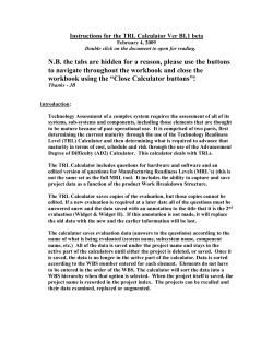 Technology Readiness Assessment Instructions