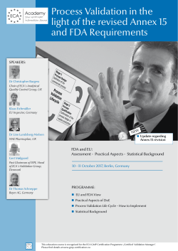 Process Validation in the light of the revised Annex