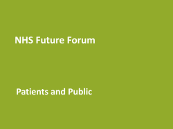 NHS Future Forum Patients and Public Information